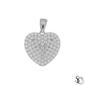 925 Sterling Silver Iced Out Heart Charm Pendant