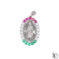 925 Sterling Silver Oval Our Lady of Guadalupe Virgin Mary Charm Pendant