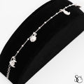 925 Sterling Silver Fancy Ball Beaded Sun and Moon Bracelet