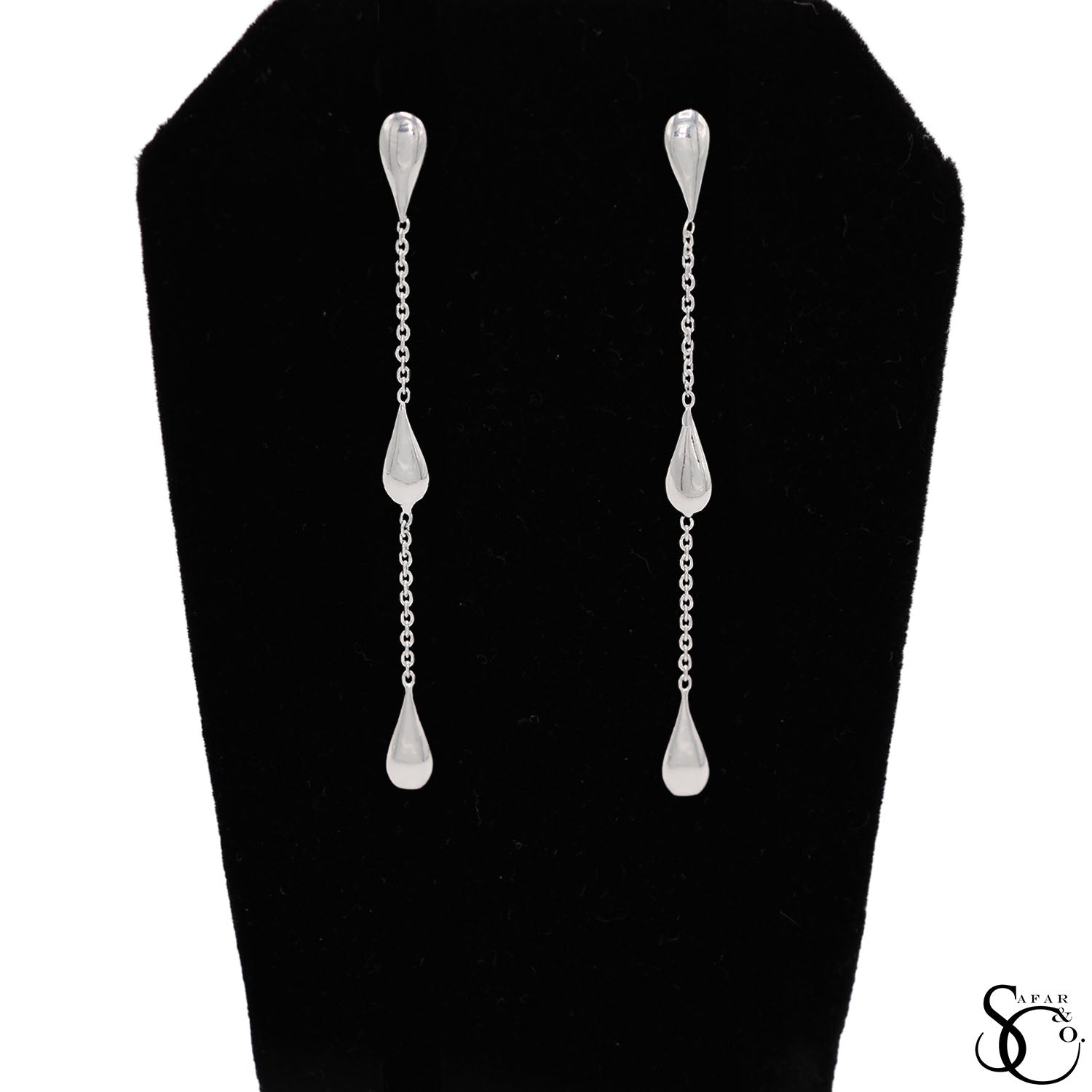 925 Sterling Silver Tear Drop Dangle Drop Earrings