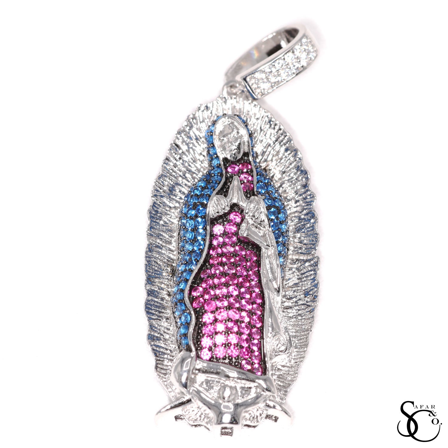 925 Sterling Silver Our Lady of Guadalupe Virgin Mary Charm Pendant