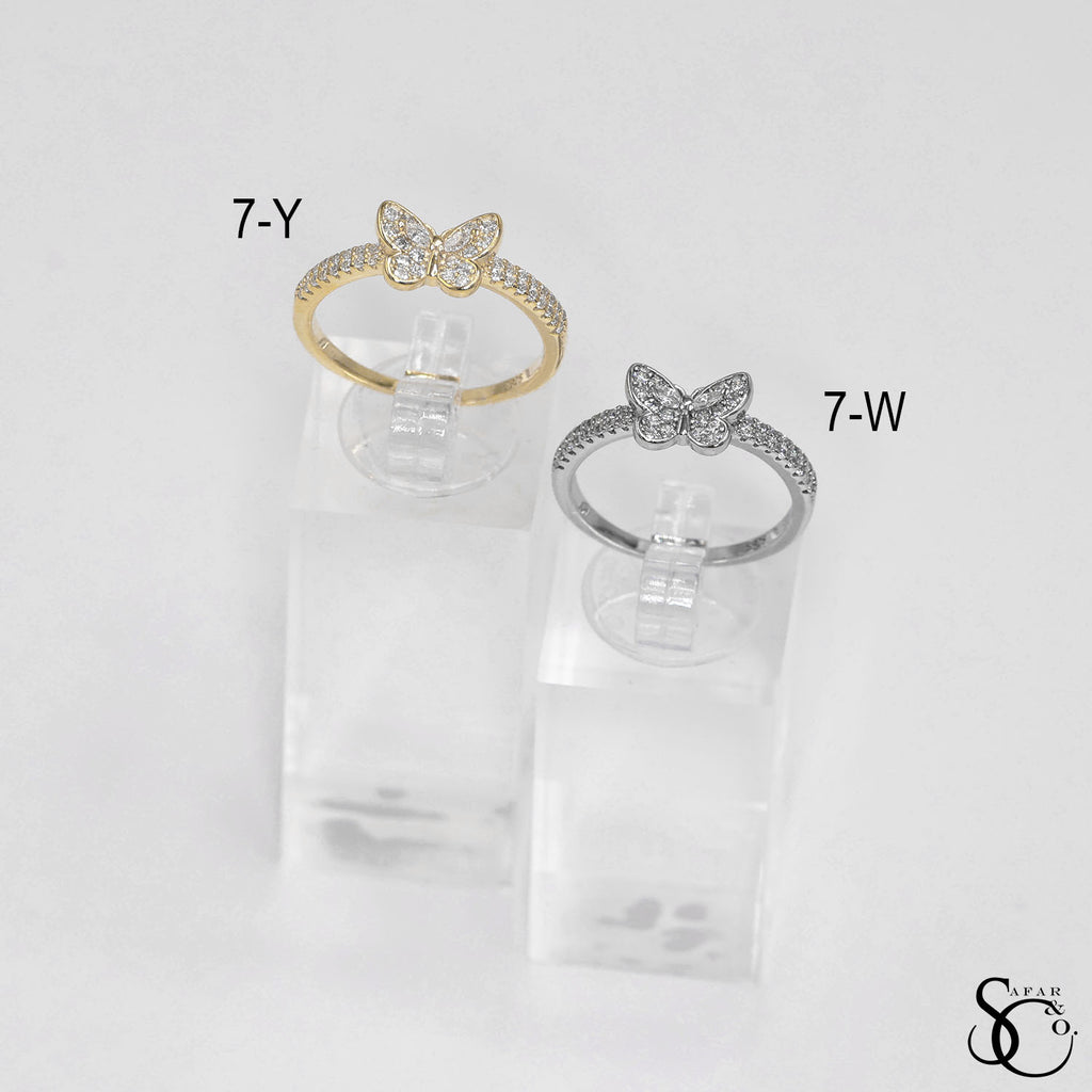 925 Sterling Silver Butterfly Ring - 7Y 7W