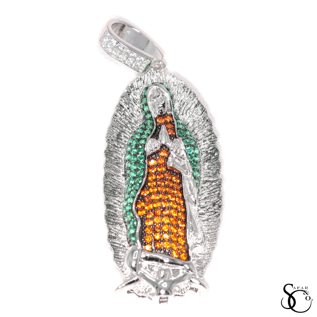 925 Sterling Silver Our Lady of Guadalupe Virgin Mary Charm Pendant