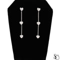 925 Sterling Silver Heart Dangle Drop Earrings