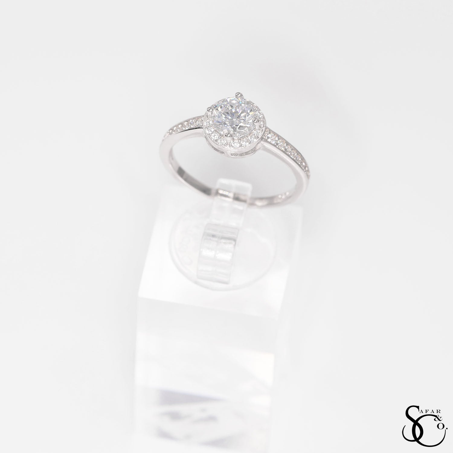 925 Sterling Silver Solitaire Round Ring - #8