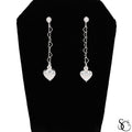 925 Sterling Silver Heart Dangle Drop Earrings