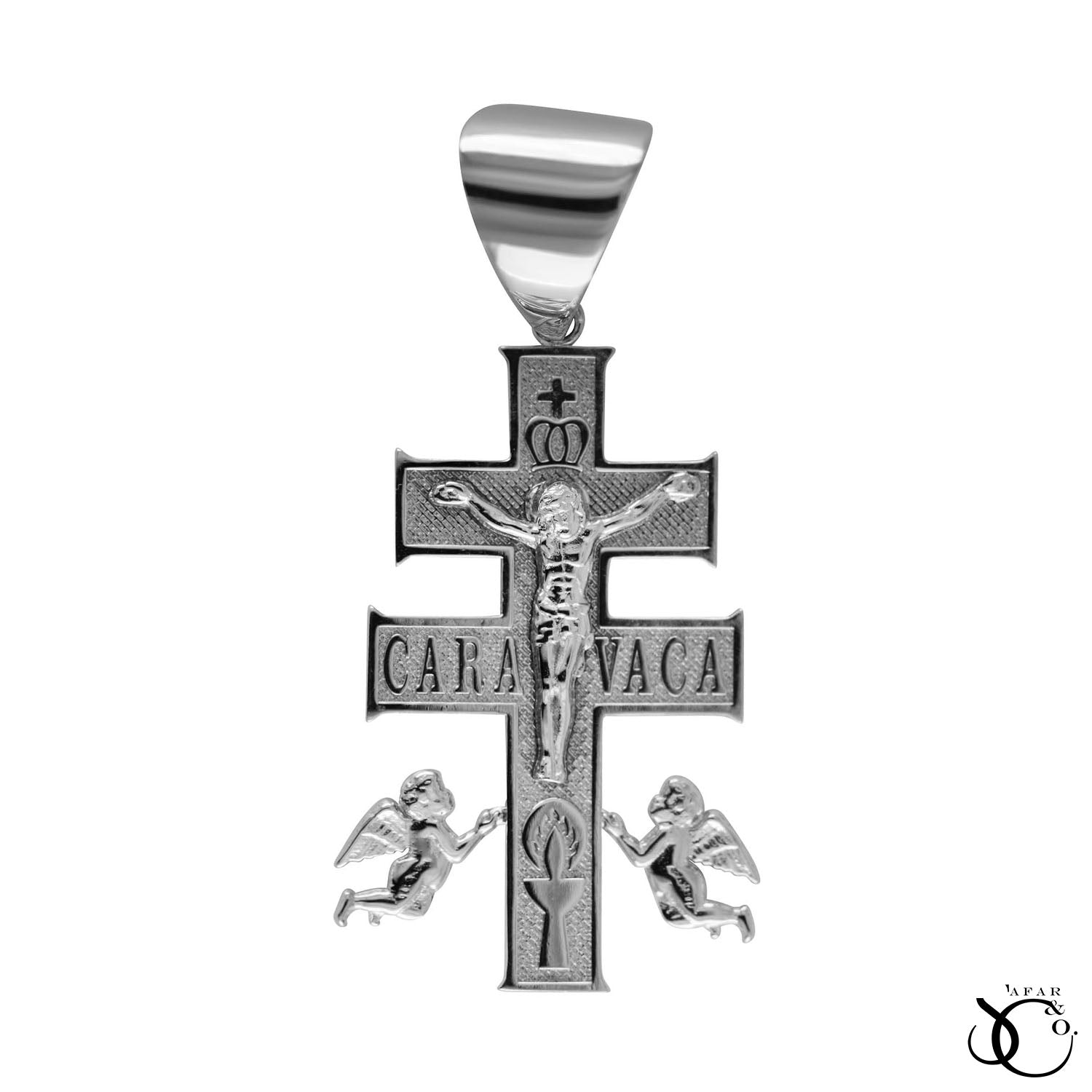 925 Sterling Silver Jesus Caravaca Cross Crucifix Charm Pendant