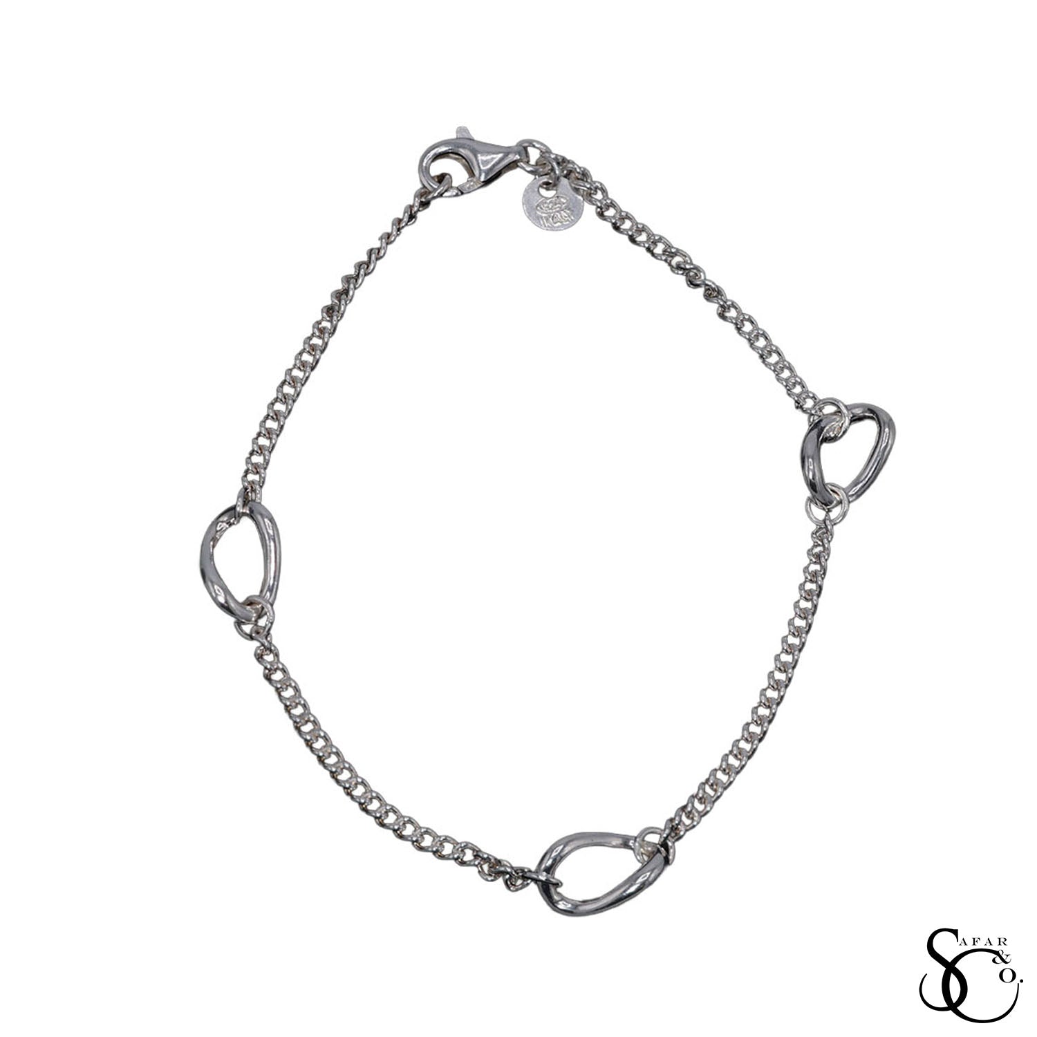 925 Sterling Silver Fancy Infinity Bracelet
