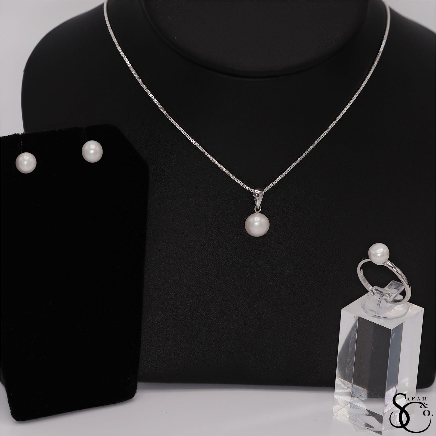 925 Sterling Silver Birthstone Pendant Earrings Ring Set