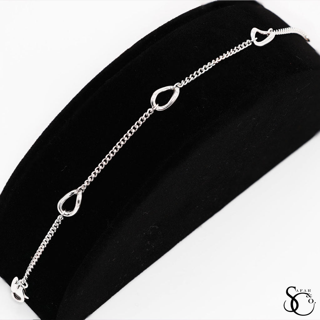 925 Sterling Silver Fancy Infinity Bracelet