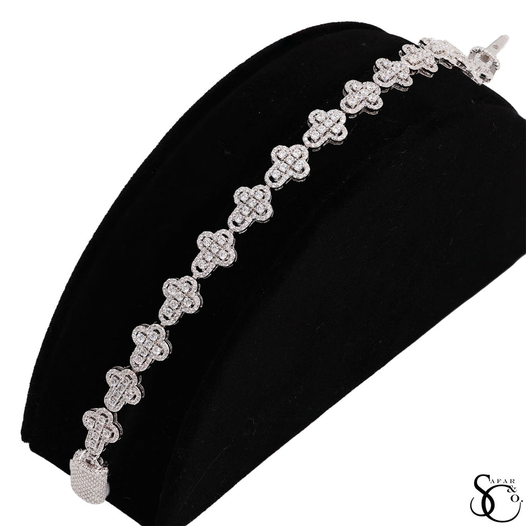 925 Sterling Silver Cross Jesus Crucifix Religious Bracelet