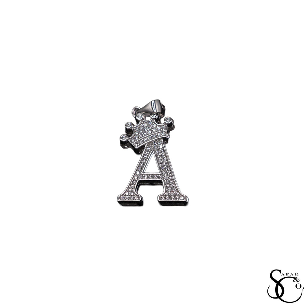 925 Sterling Silver Initial Letter Charm Pendant