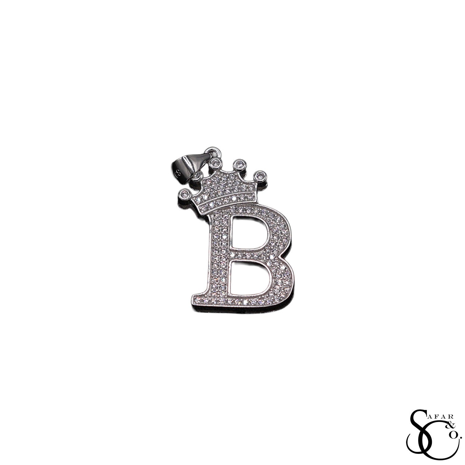 925 Sterling Silver Initial Letter Charm Pendant