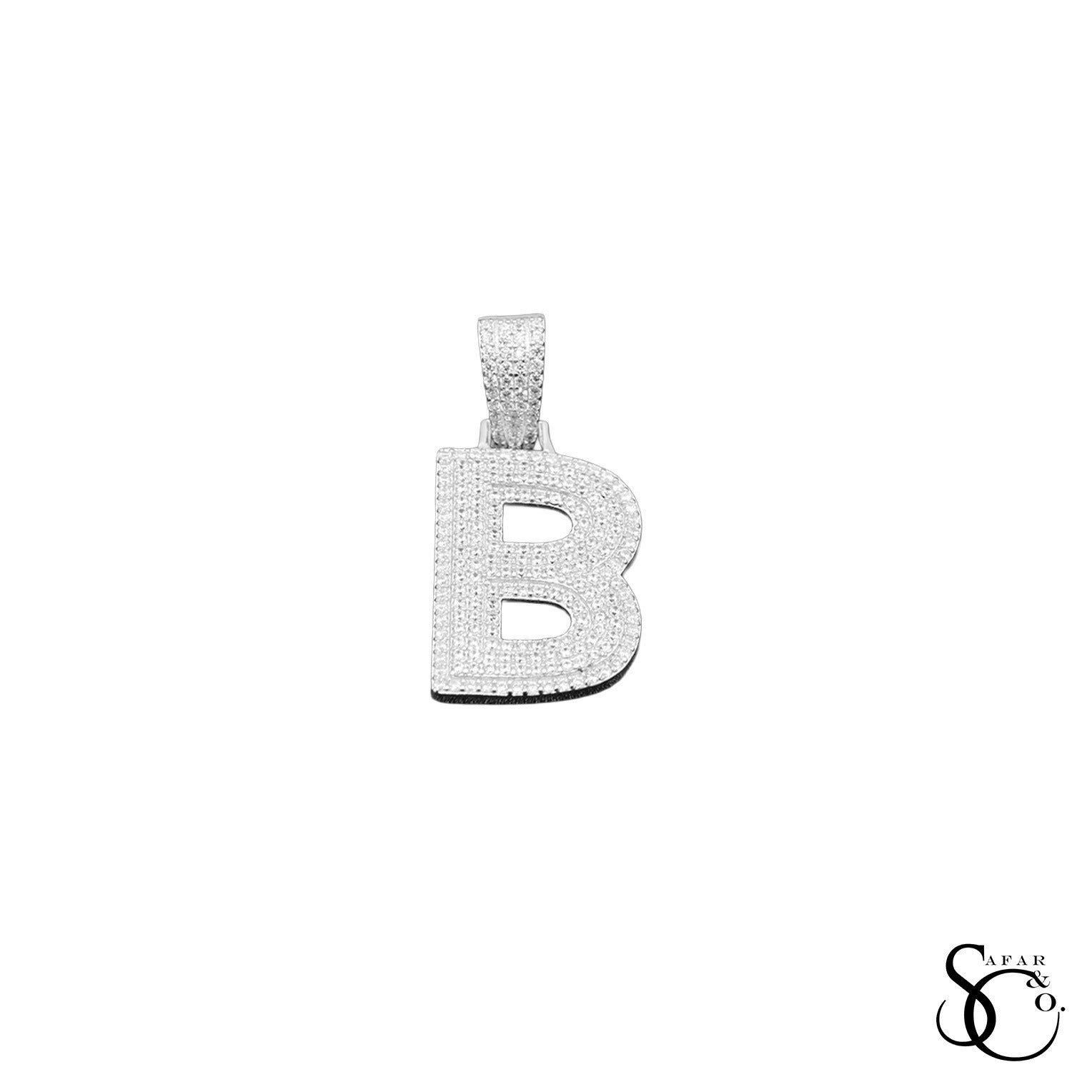 925 Sterling Silver Initial Letter Charm Pendant
