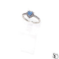 925 Sterling Silver Blue Heart Ring