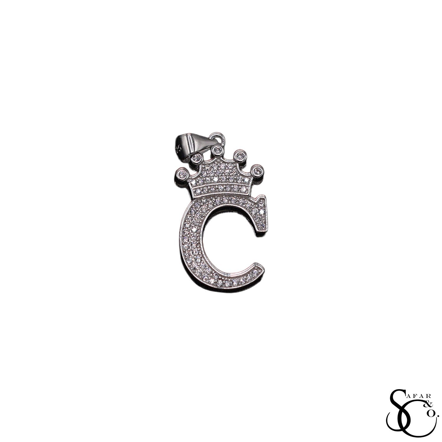 925 Sterling Silver Initial Letter Charm Pendant