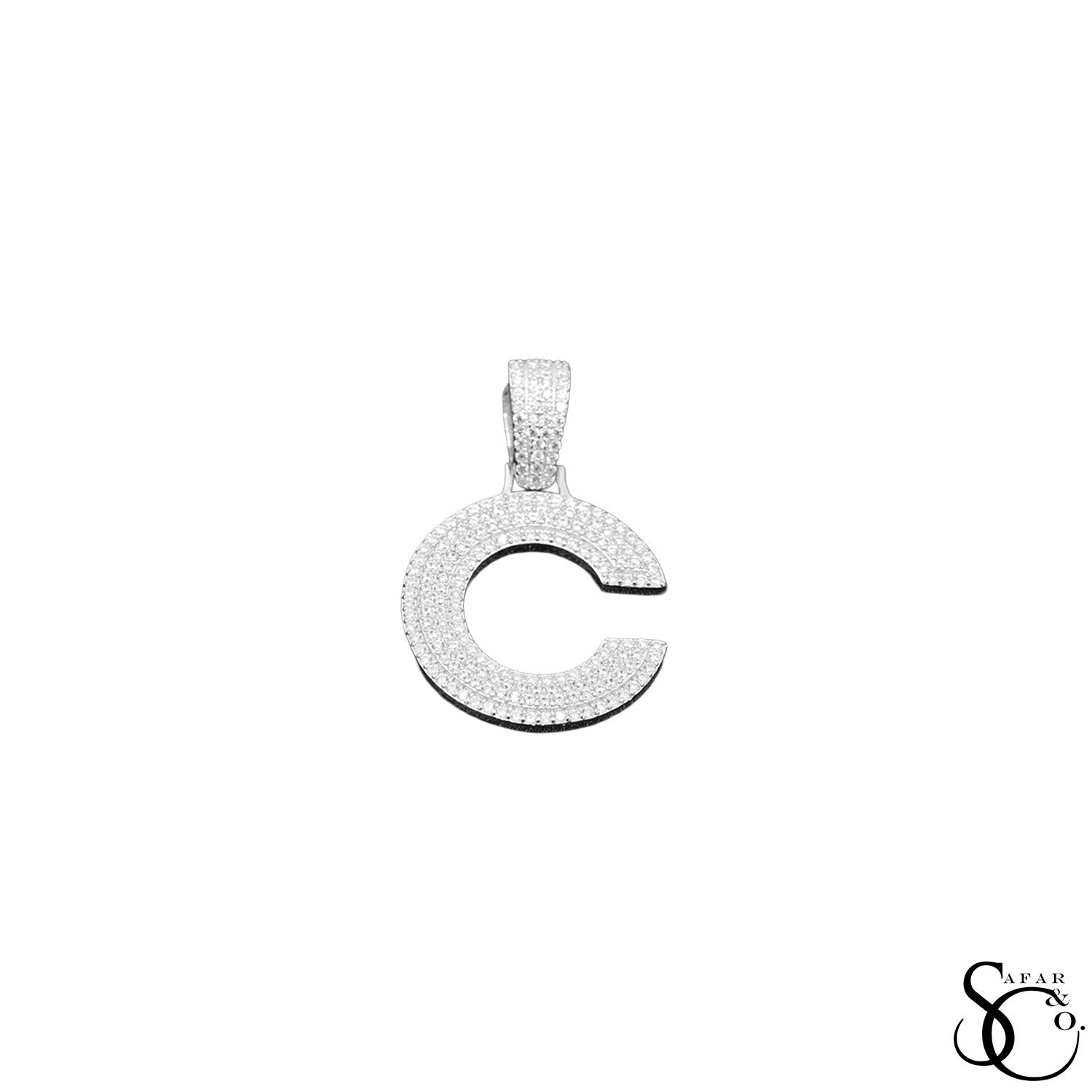 925 Sterling Silver Initial Letter Charm Pendant