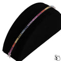 925 Sterling Silver Fancy Gemstone Tennis Bracelet