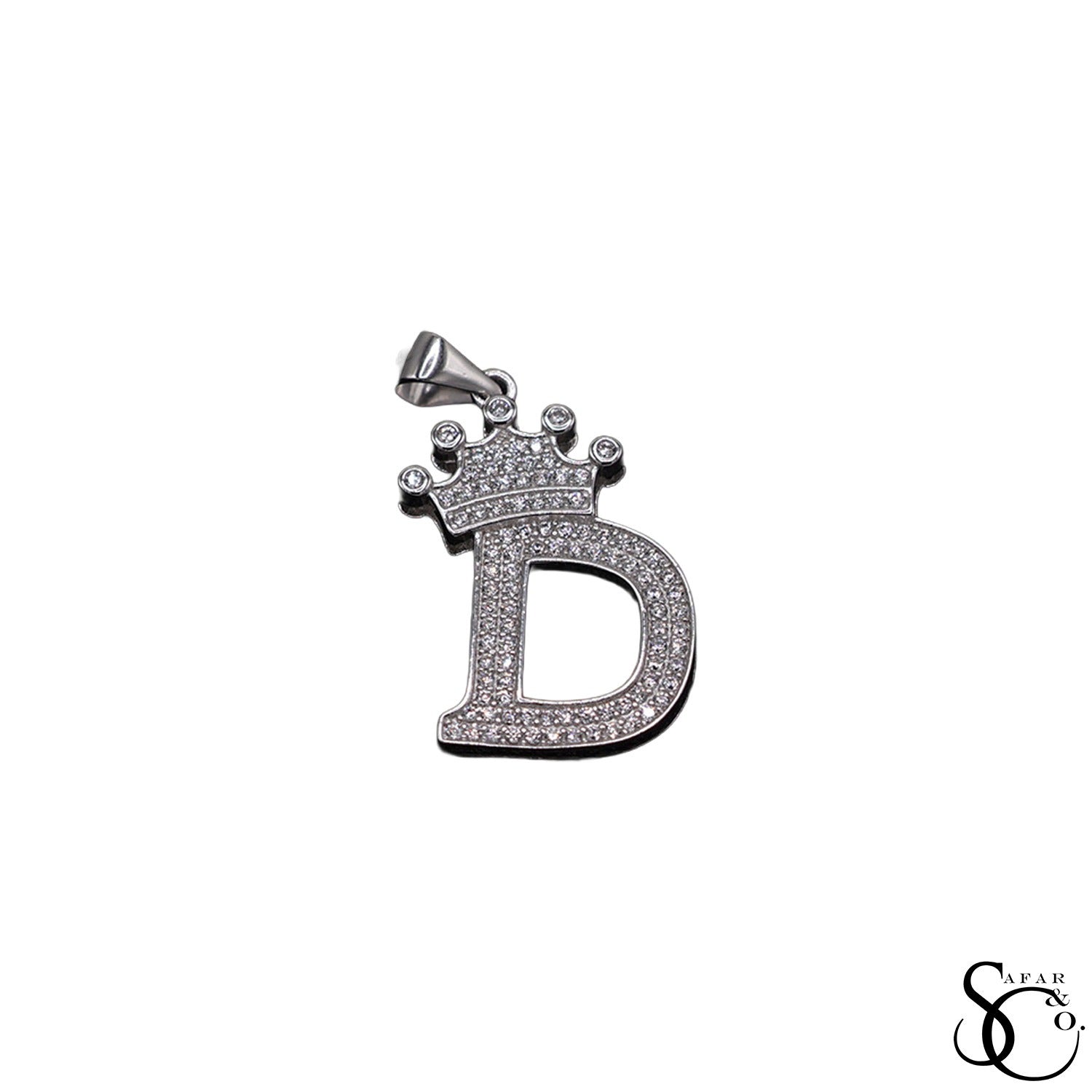 925 Sterling Silver Initial Letter Charm Pendant