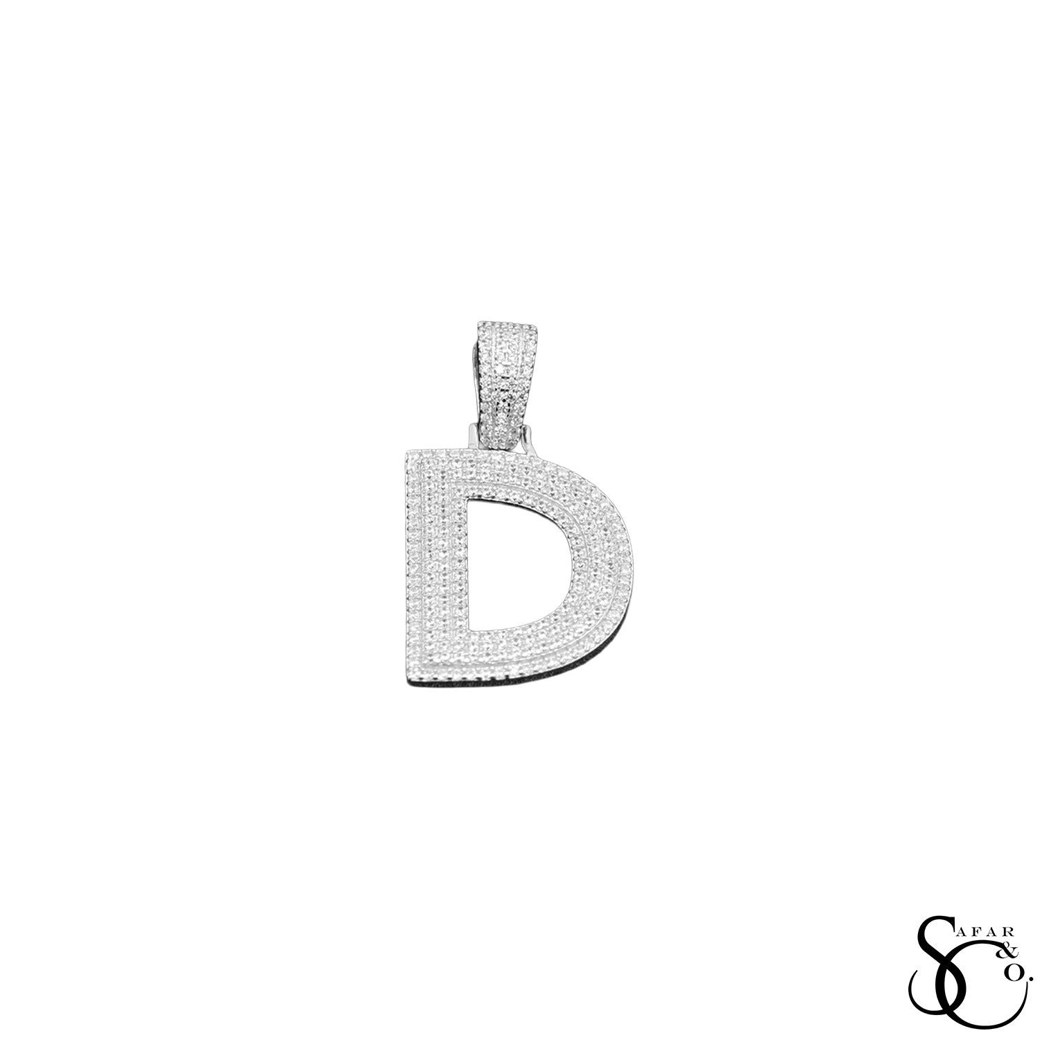925 Sterling Silver Initial Letter Charm Pendant