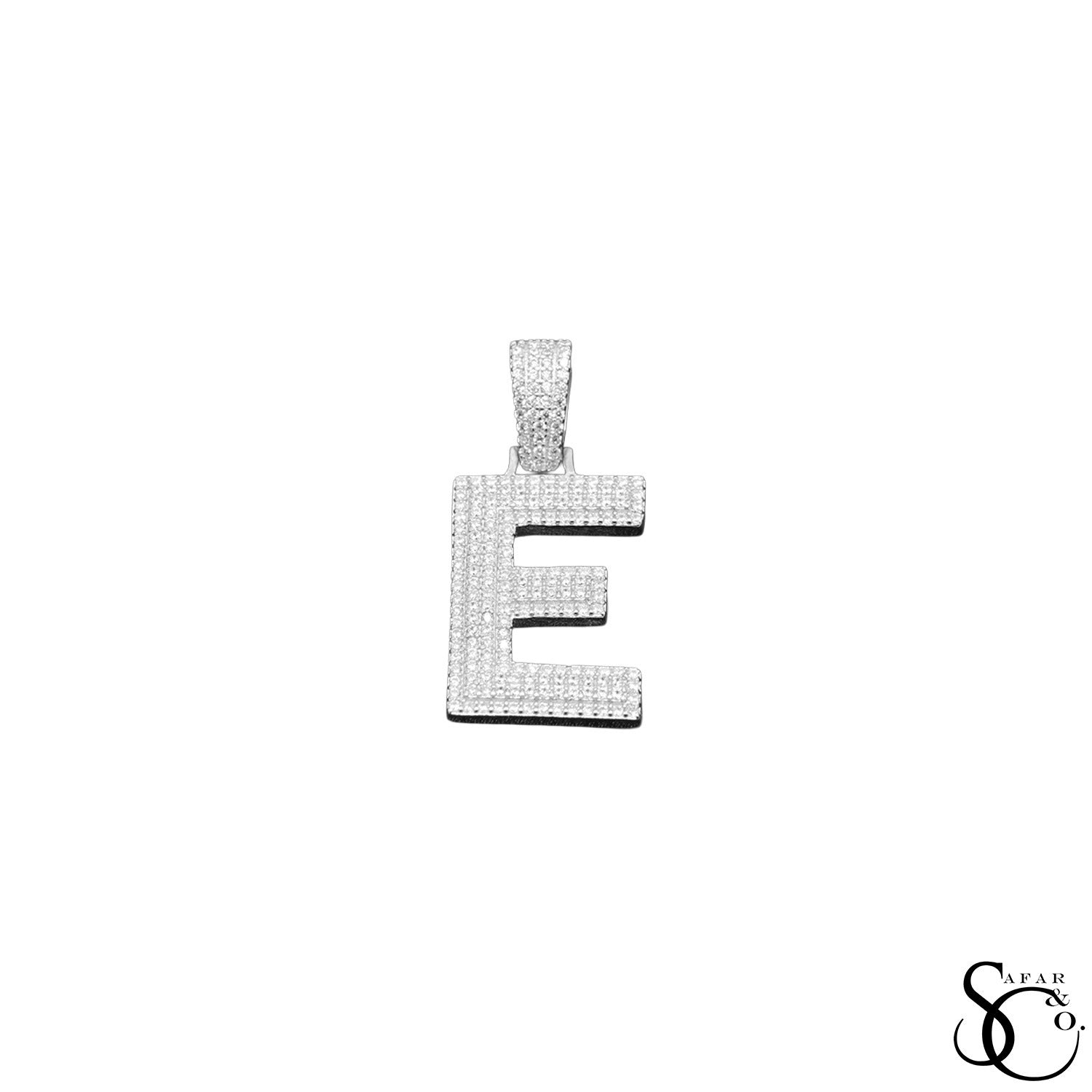 925 Sterling Silver Initial Letter Charm Pendant