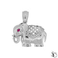 925 Sterling Silver Elephant Charm Pendant