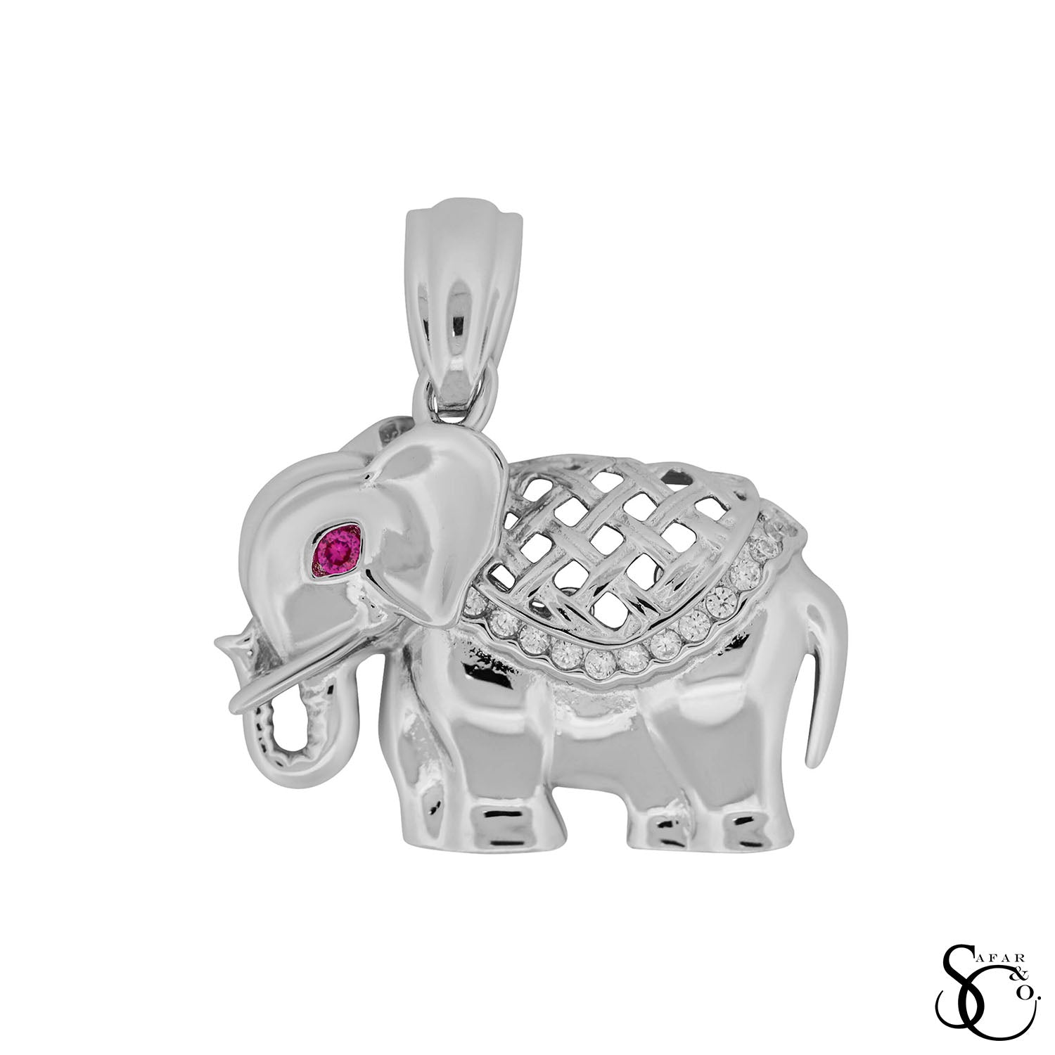 925 Sterling Silver Elephant Charm Pendant