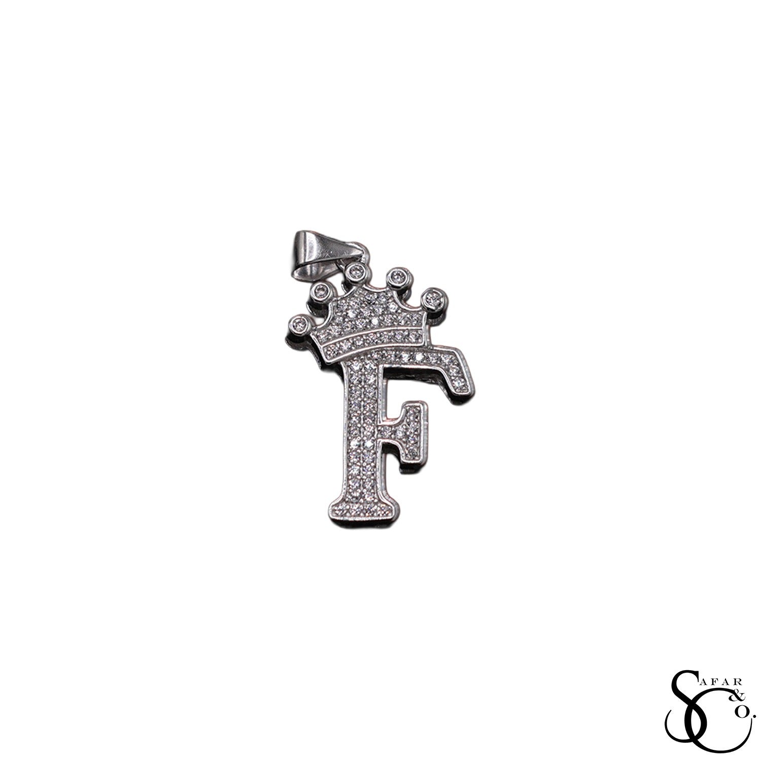 925 Sterling Silver Initial Letter Charm Pendant