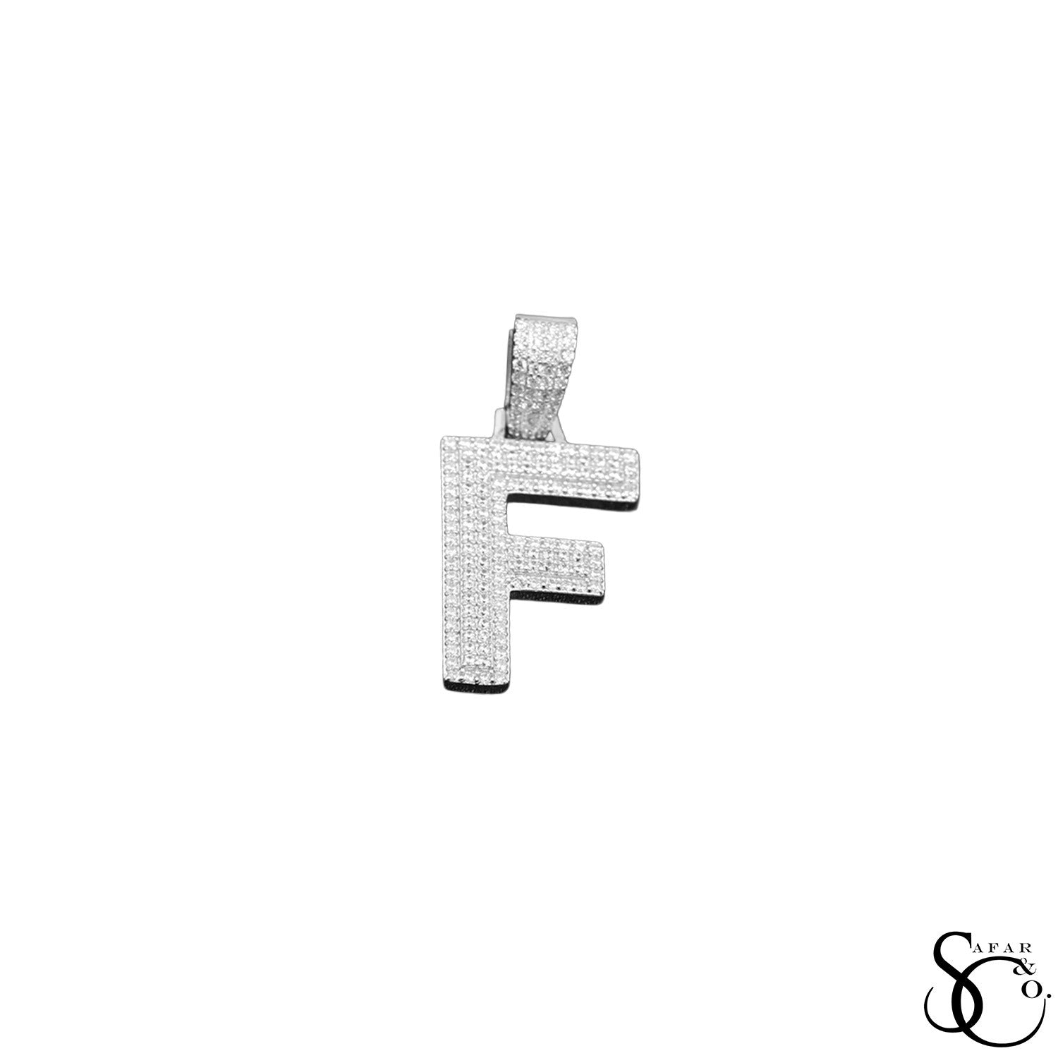 925 Sterling Silver Initial Letter Charm Pendant