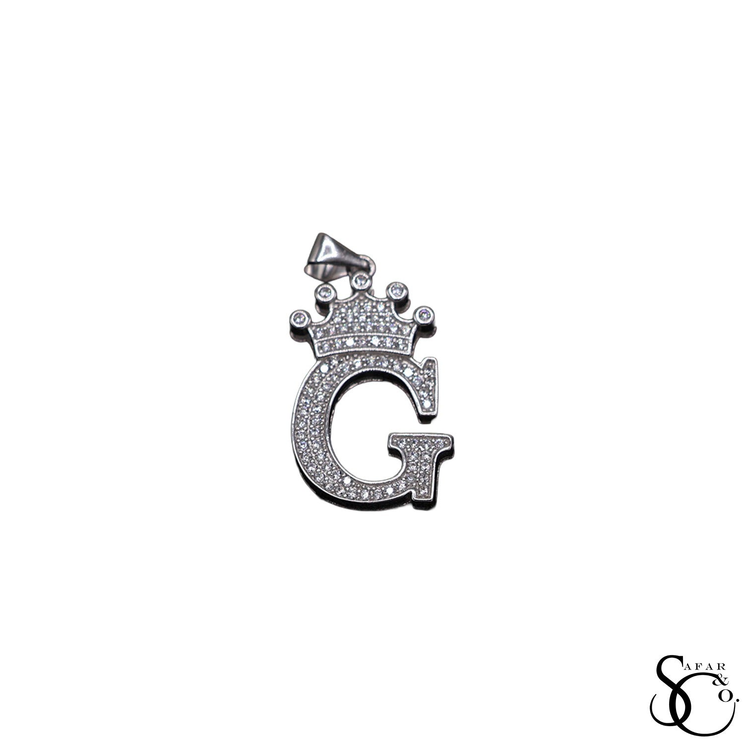 925 Sterling Silver Initial Letter Charm Pendant