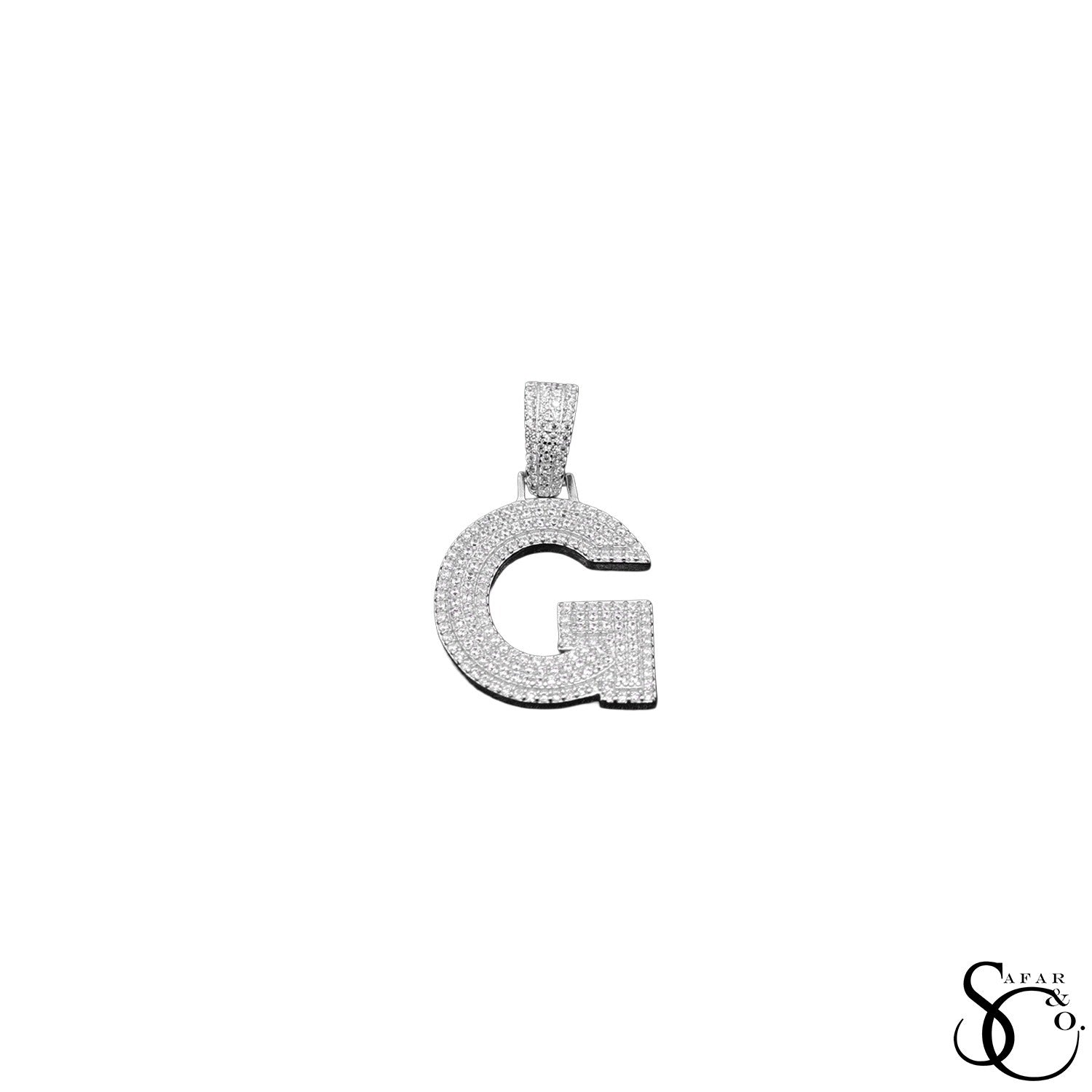 925 Sterling Silver Initial Letter Charm Pendant