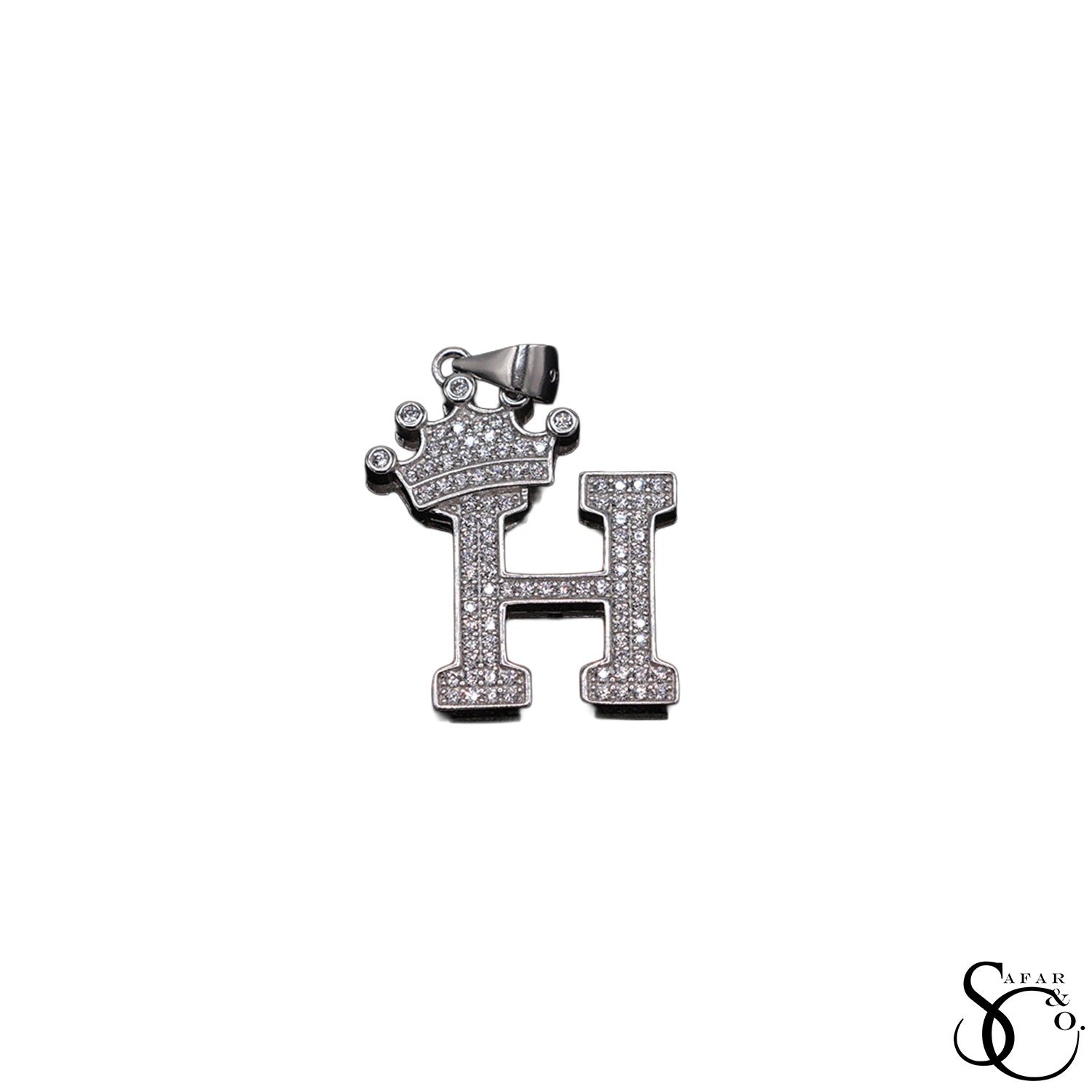 925 Sterling Silver Initial Letter Charm Pendant