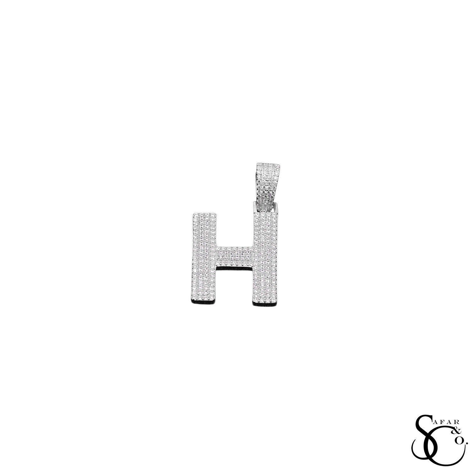 925 Sterling Silver Initial Letter Charm Pendant