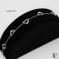 925 Sterling Silver Fancy Heart Bracelet