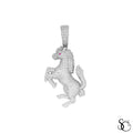 925 Sterling Silver Iced Out Horse Charm Pendant