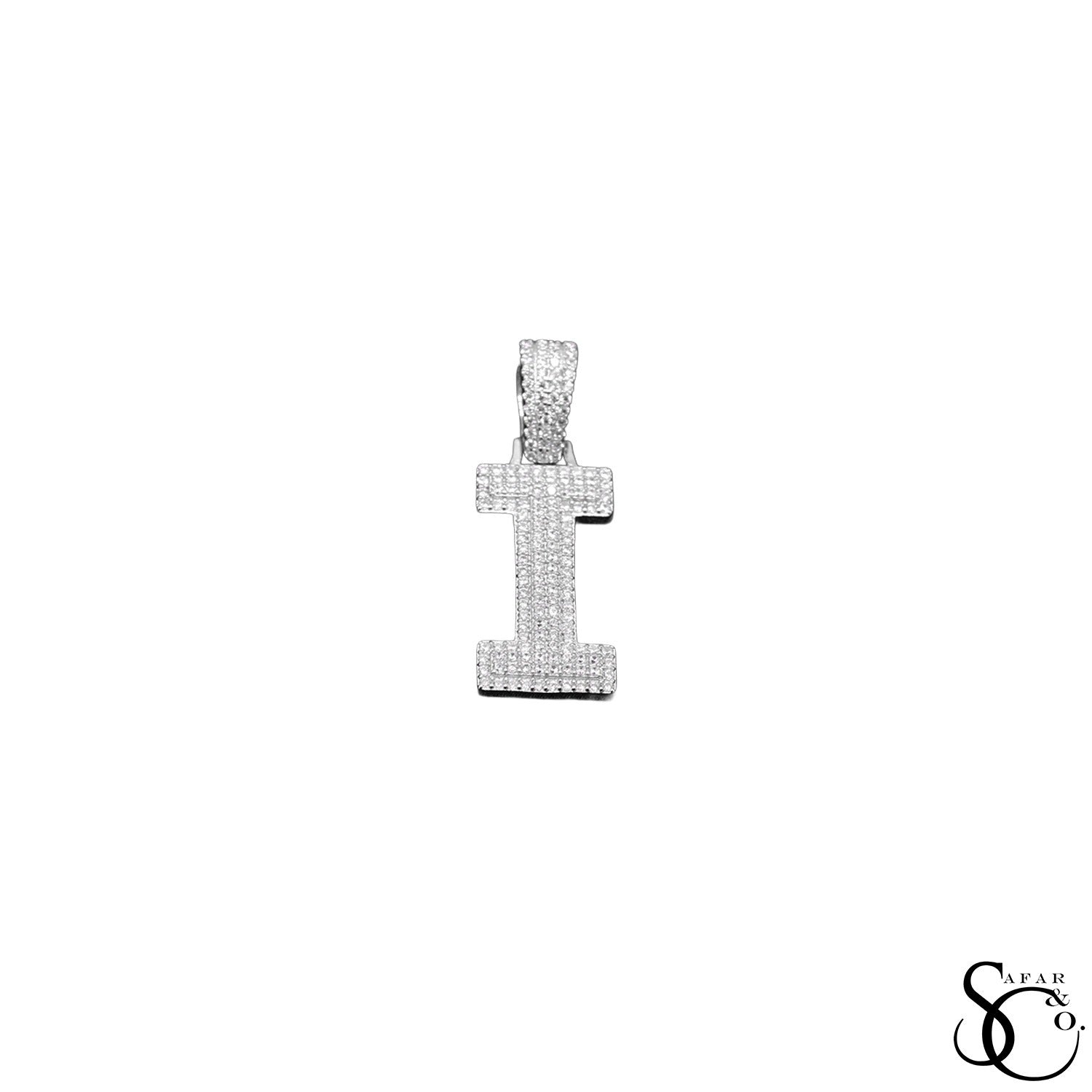 925 Sterling Silver Initial Letter Charm Pendant