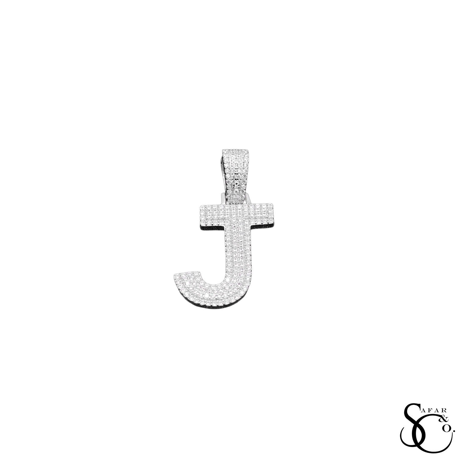 925 Sterling Silver Initial Letter Charm Pendant