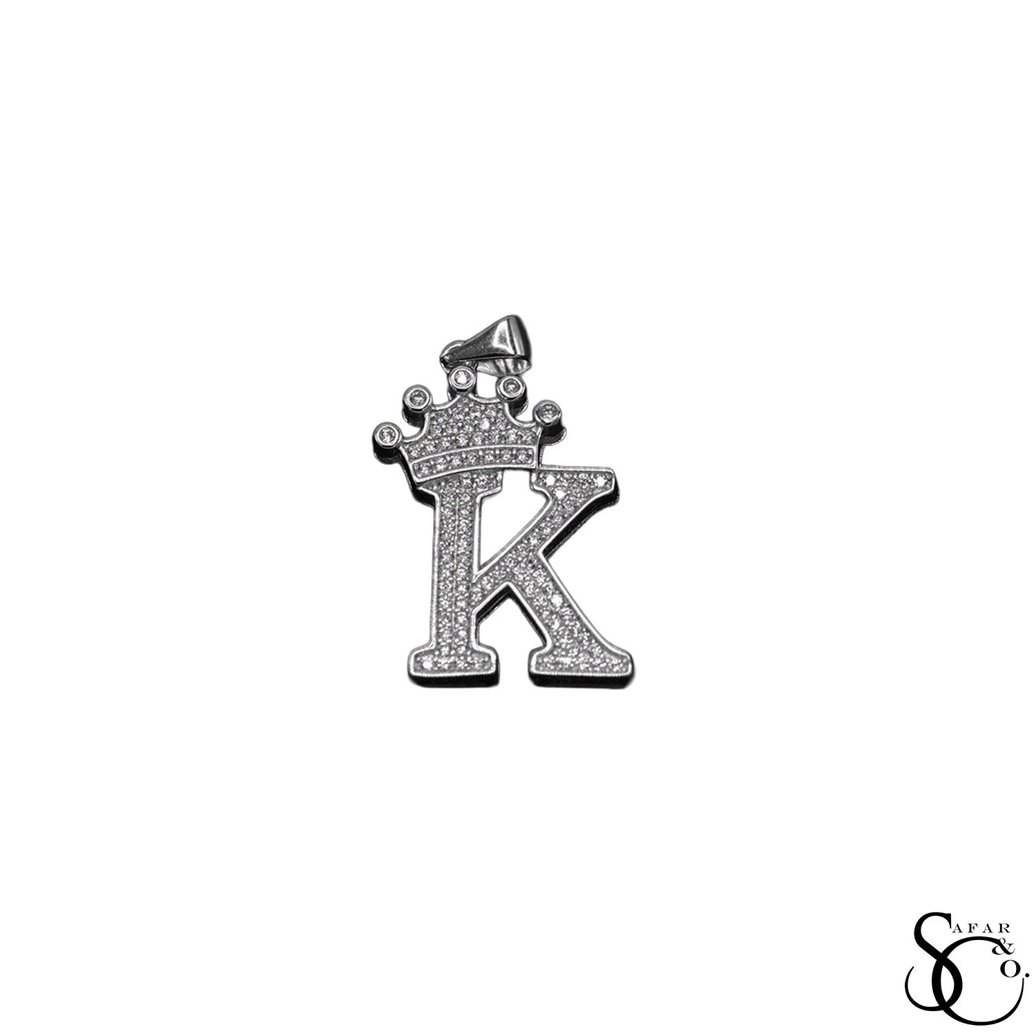 925 Sterling Silver Initial Letter Charm Pendant