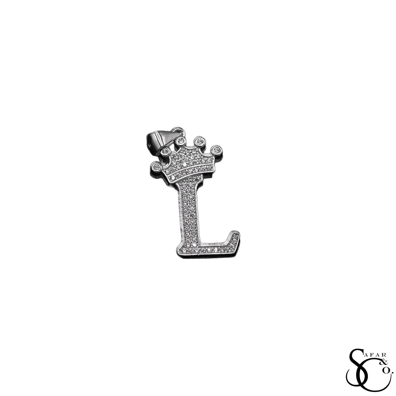 925 Sterling Silver Initial Letter Charm Pendant