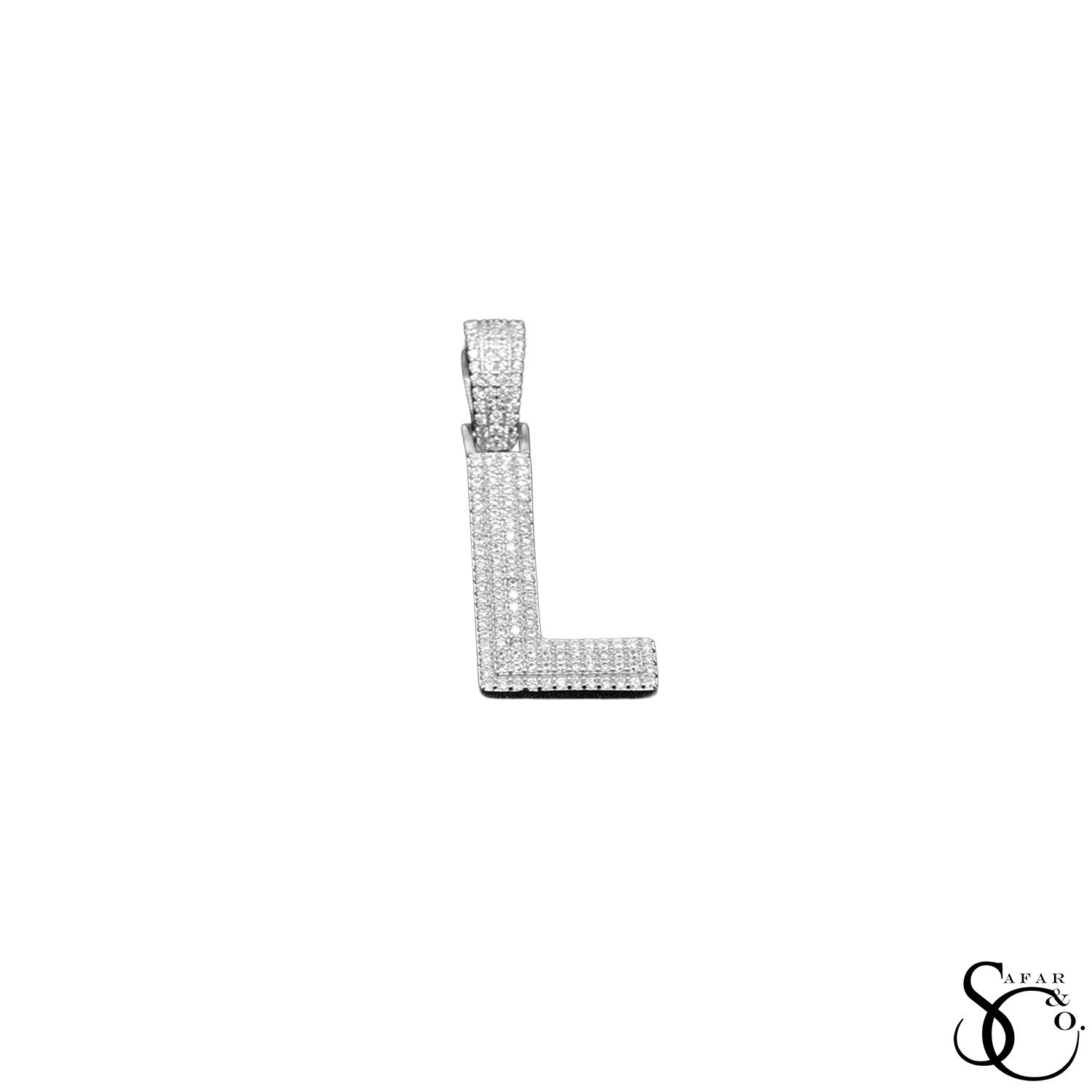 925 Sterling Silver Initial Letter Charm Pendant