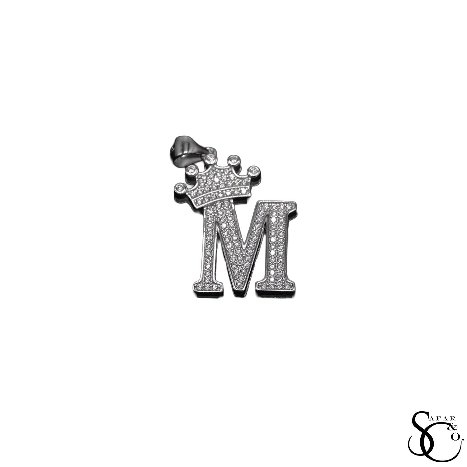 925 Sterling Silver Initial Letter Charm Pendant