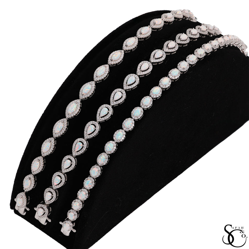 925 Sterling Silver Opal Bracelet