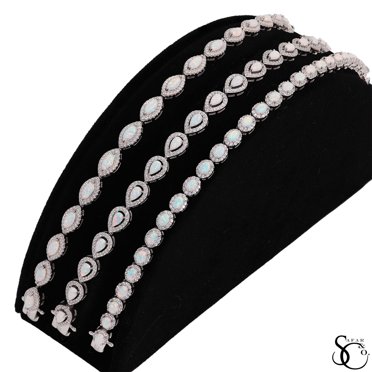 925 Sterling Silver Opal Bracelet