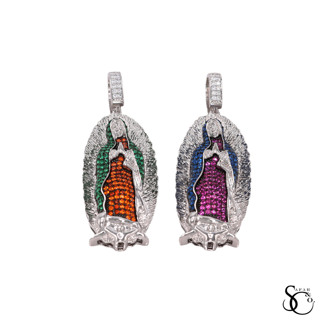 925 Sterling Silver Our Lady of Guadalupe Virgin Mary Charm Pendant