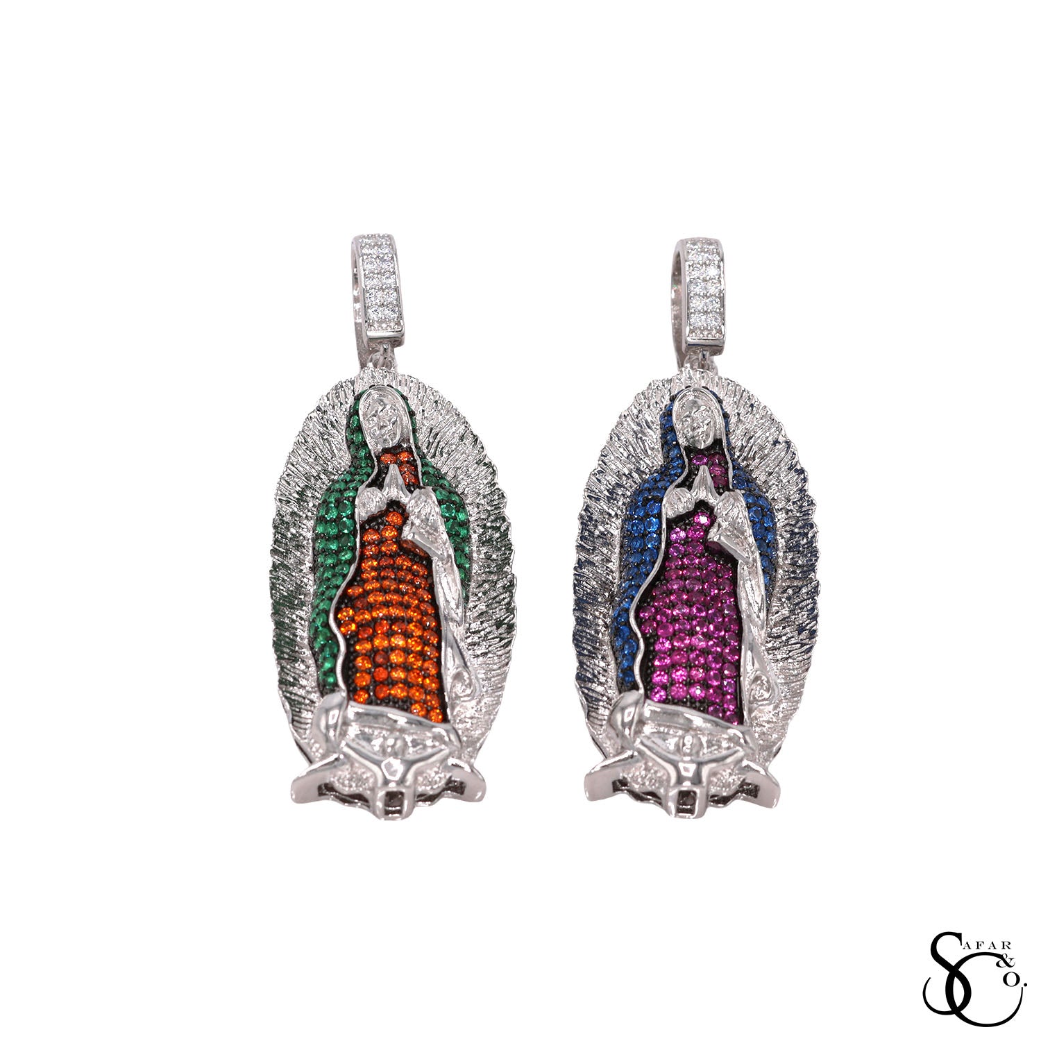 925 Sterling Silver Our Lady of Guadalupe Virgin Mary Charm Pendant