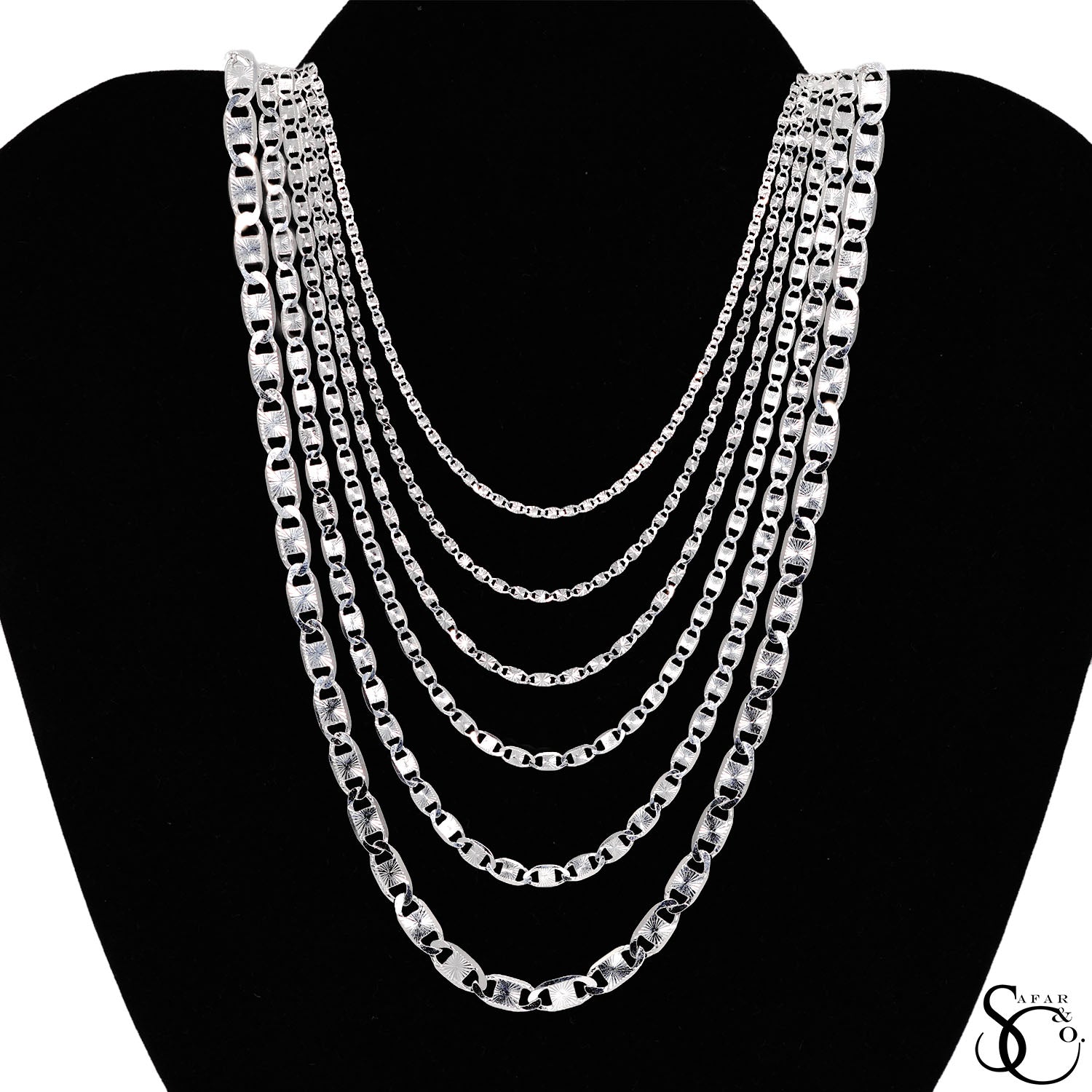 925 Sterling Silver 5.6mm Valentino Chain