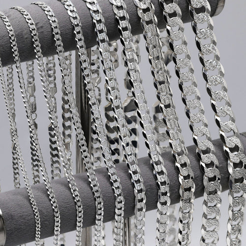 925 Sterling Silver 050 Flat Curb Chain