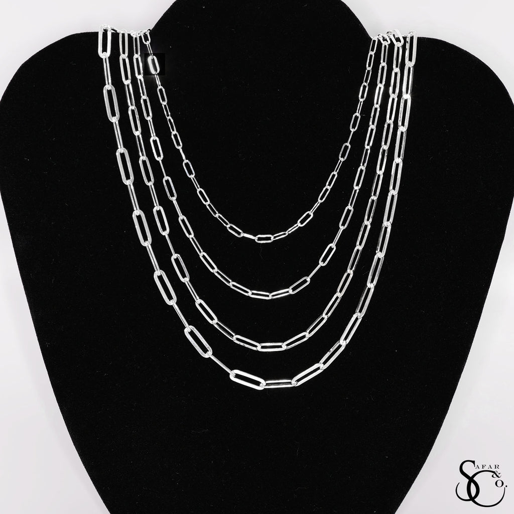 925 Sterling Silver 100 Paperclip Chain