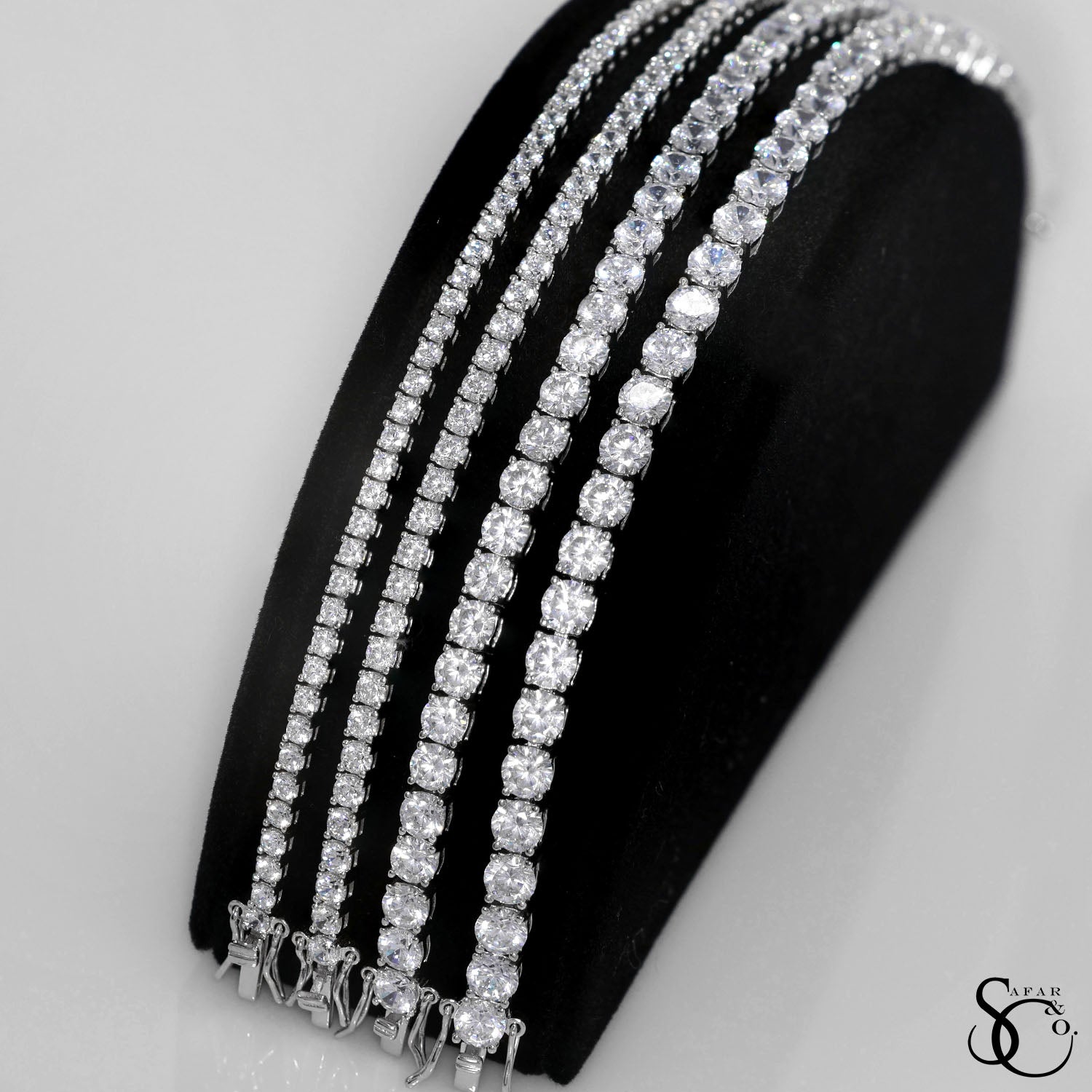 925 Sterling Silver 5.0mm Tennis Necklace 8 Inches