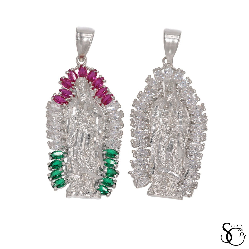 925 Sterling Silver Our Lady of Guadalupe Virgin Mary Charm Pendant